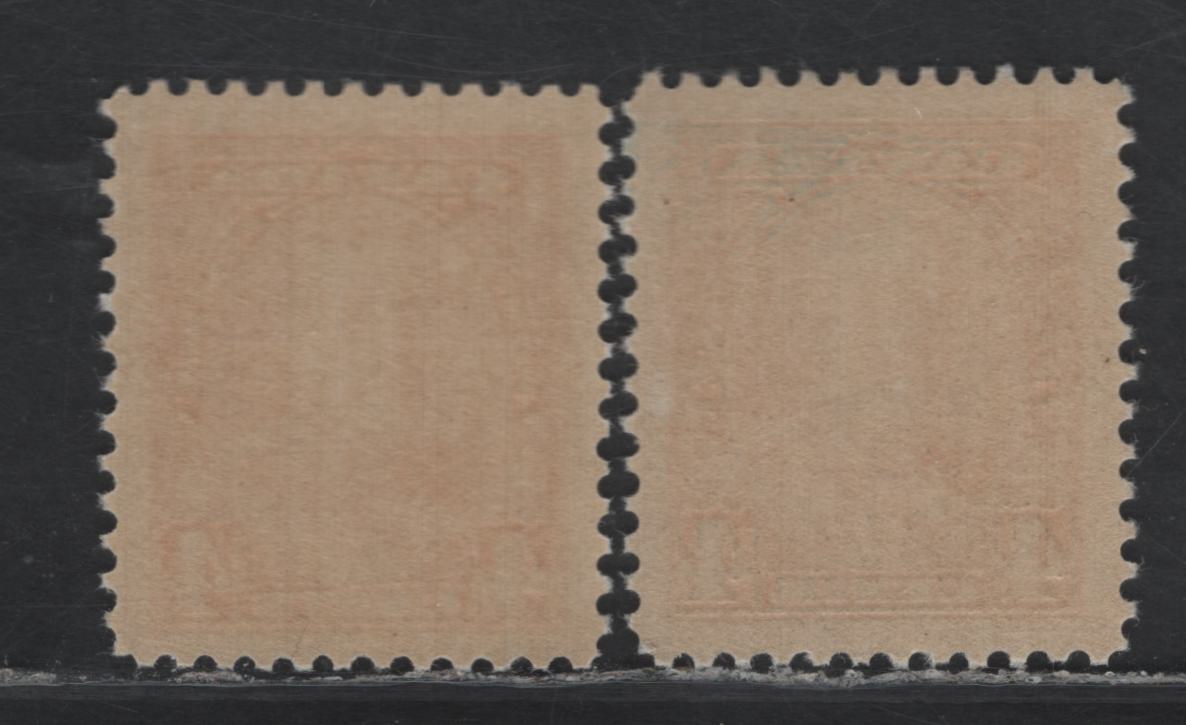 Lot 262 Canada (C) #220 4c - 10c Chrome Yellow & Bright Orange Yellow, 1935 KGV Pictorial Issue, 2 VFNH Singles, CBN-OOOO Paper, Perf 12x11.9