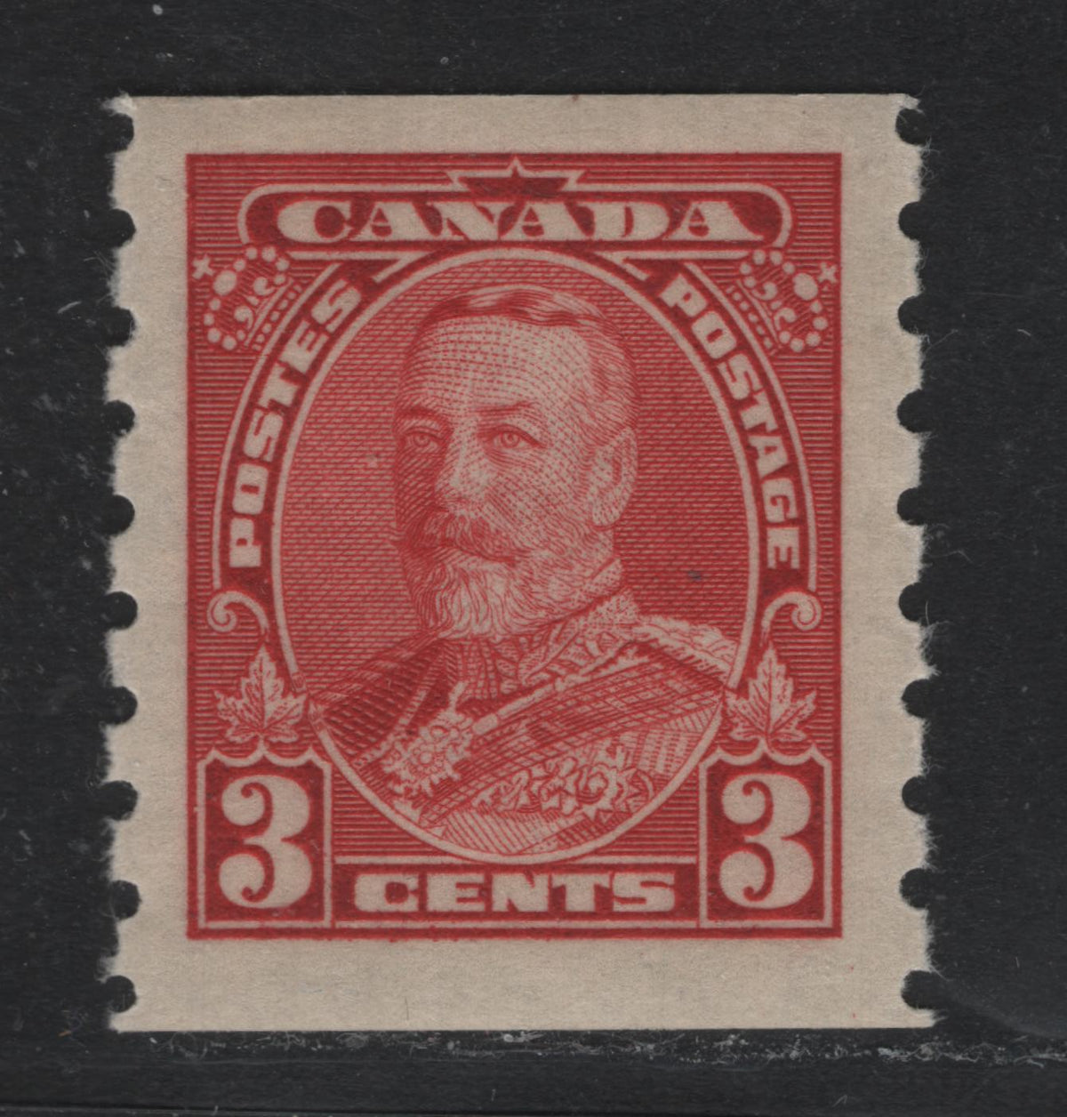 Lot 93 Canada SC#230 3c Carmine King George V, 1935-1937 Dated Die Issue, A VFOG Single On CBN-CCCC Paper
