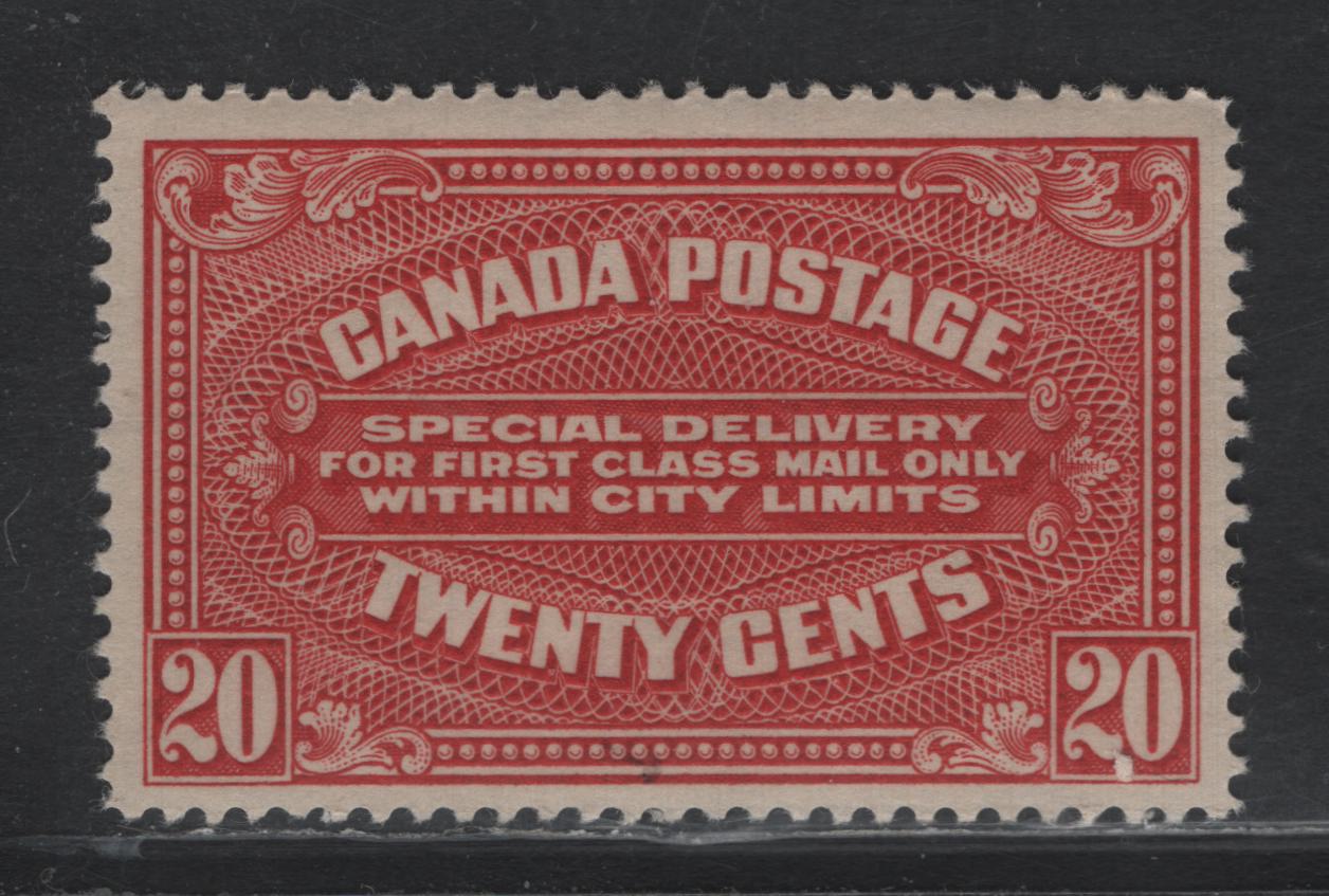 Lot 301 Canada #E2 20c Carmine, 1922 Special Delivery Issue, A VFNH Single, Dry Printing