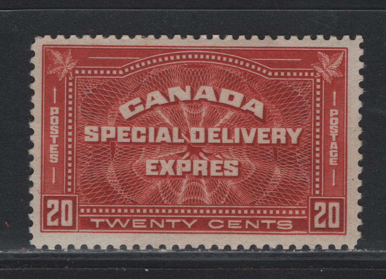 Lot 306 Canada (C) #E4 20c Deep Brownish Vermillion, 1930 Special Delivery Issue, A VFNH Single, BABN-DD Paper