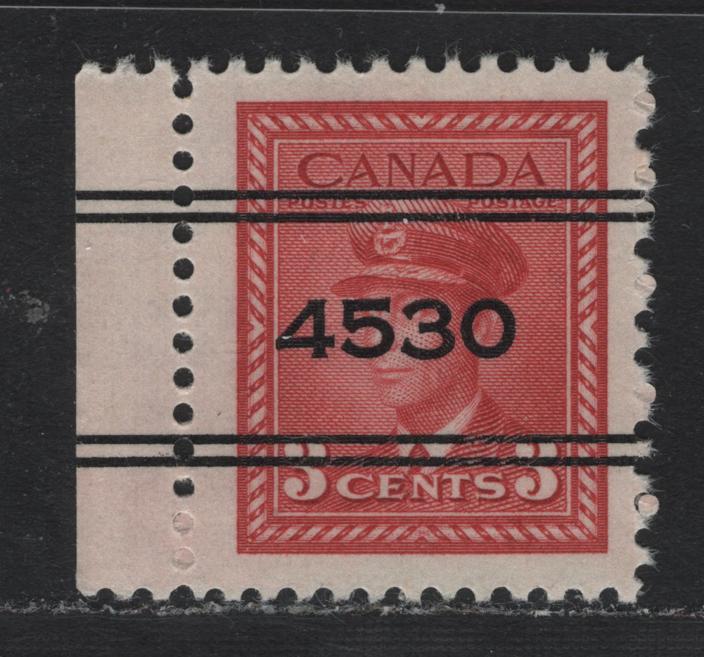 Lot 318 Canada #251xx 3c Carmine, 1942-1943 KGV War Issue, A VFNH Single, Toronto Precancel, Unlisted Mint In Walburn