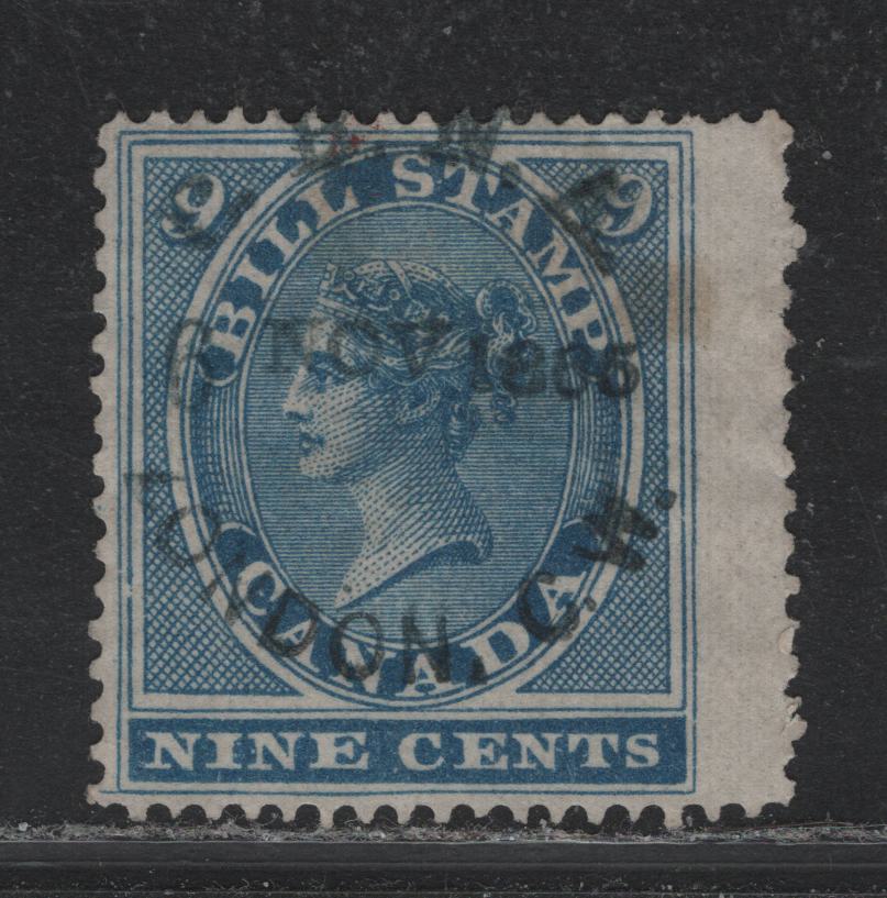 Lot 61 Canada Van Dam#FB9 9c Blue, 1864 First Bill Issue, A Fine Used Single, Perf 13.5x12.5