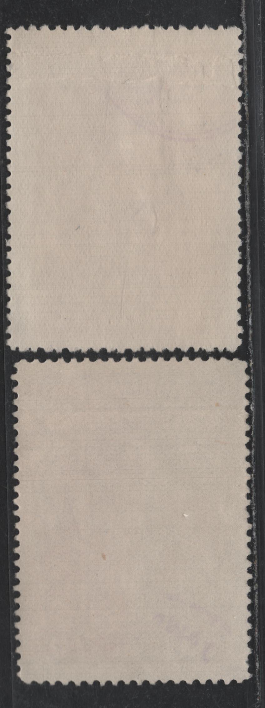 Lot 7 Canada - BC Van Dam#BCL32a-b 10c Gray & Gray Black, 1933-1941 7th Series Legal Issues, 2 Very Good Used Singles, Showing Broken Border Lines In The Left Value Tablet, Province Of British Columbia