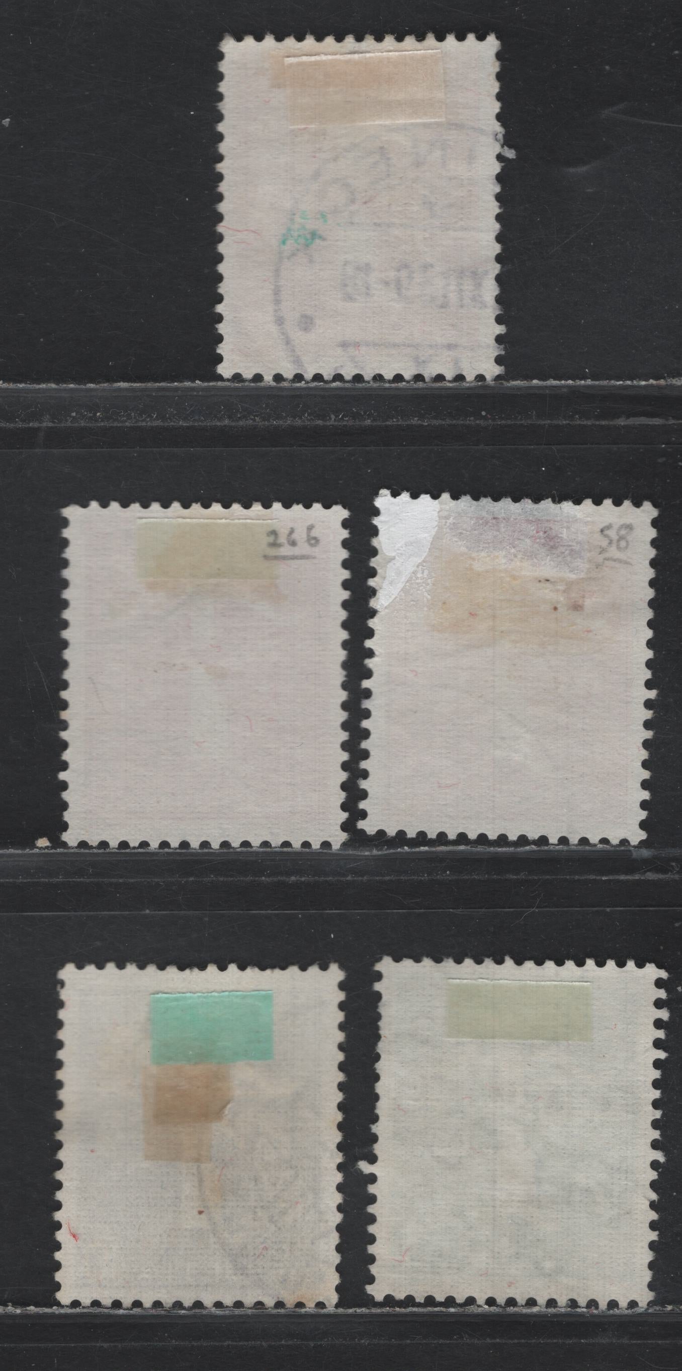 Lot 100 Switzerland Scott#256a-258a, 262a, 266a 5c - 20c Deep Green - Carmine , 1939 National Exposition Issue, 5 Fine/Very Fine Used Singles, Grilled Gum
