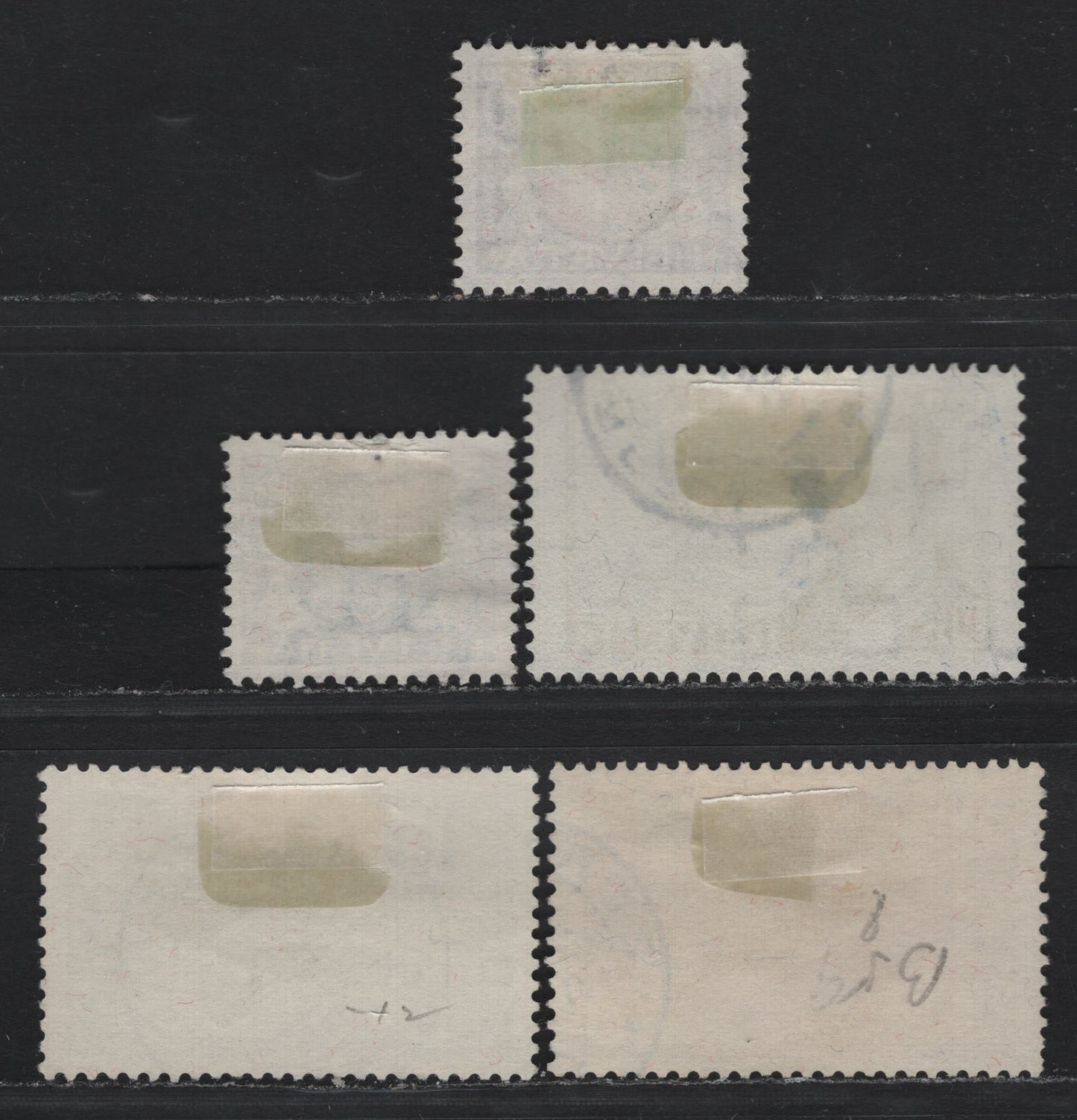 Lot 113 Switzerland Scott#B53-B60 5c - 30c Deep Green, Dull Blue & Black - Ultramarine , 1930-1931 Semi Postal Issue, 5 Fine/Very Fine Used Singles, B55 Has A Round Corner