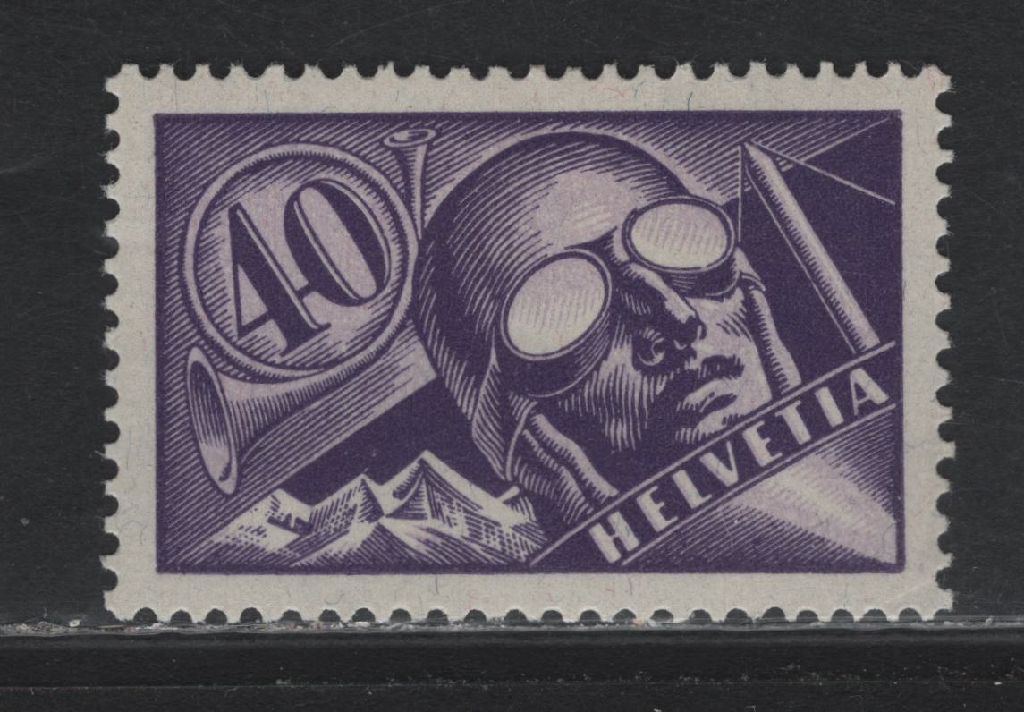 Lot 127 Switzerland Scott#C7 40c Violet & Gray Violet , 1923-1925 Airmail Issue, A VFOG Single