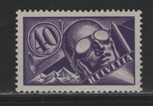 Lot 127 Switzerland Scott#C7 40c Violet & Gray Violet , 1923-1925 Airmail Issue, A VFOG Single