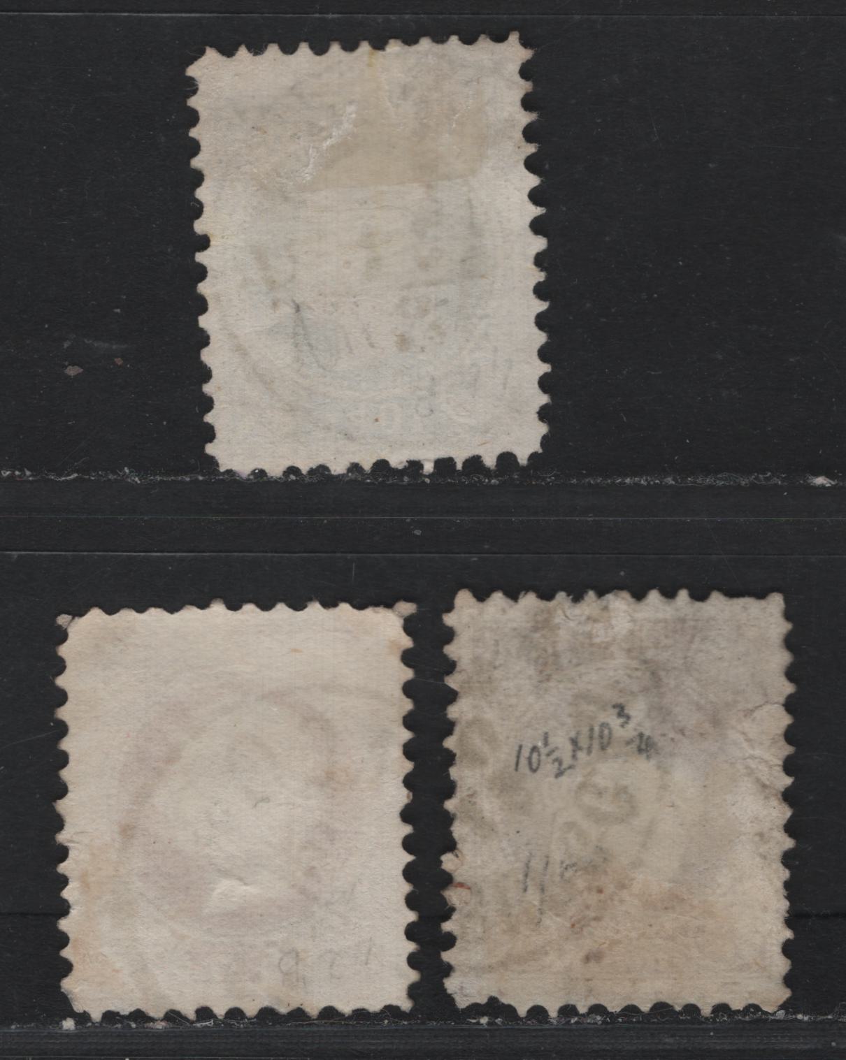 Lot 148 Austria Scott#36n, 37b, 38b 5kr - 15kr Rose - Brown , 1874-1880 Franz Josef Issue, 3 Very Good/Fine/Very Fine Used Singles, Perf 10.5, Fine Print