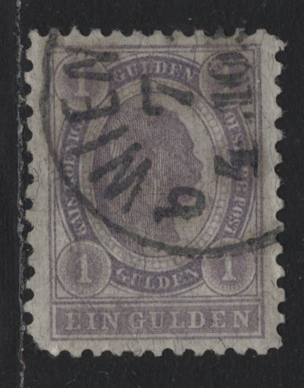 Lot 187 Austria Scott#63var 1gld Pale Lilac , 1899 Franz Joseph Sideface Issue, A Very Fine Used Single, Line Perf 11.5x10.5