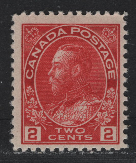 Lot 20 Canada (C) #106 2c Bright Carmine , 1911-1925 Admiral Issue, A FNH Single, ABN-E Paper, Perf 11.9x11.8, Retouched Frameline.