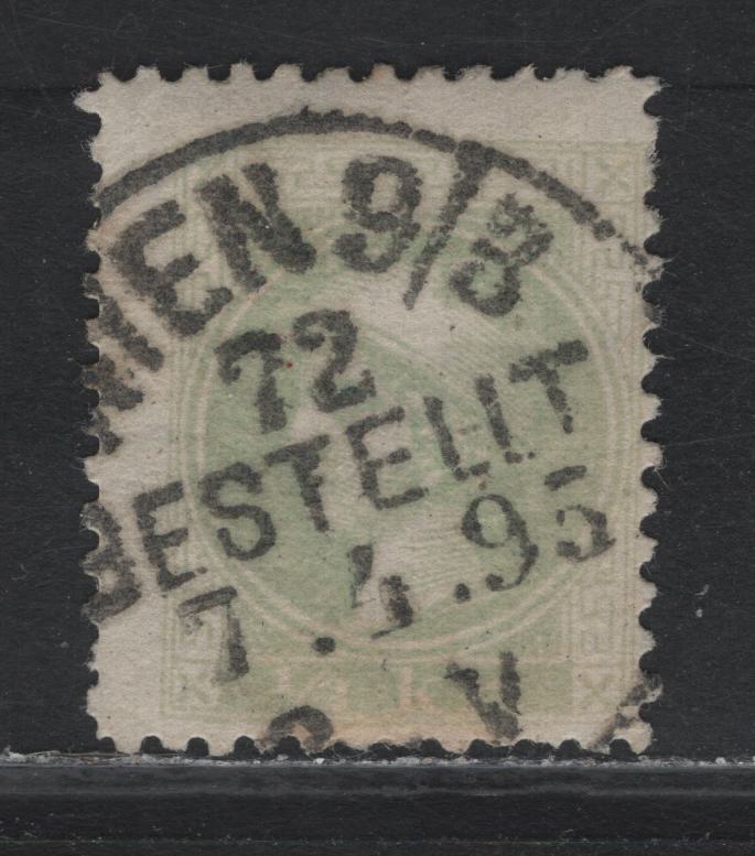 Lot 229 Austria Scott#P10a Yellow Green , 1880 Mercury Newspaper Issue, A Fine Used Single, Private Perf 11, Wien, Bestelit CDS Cancel, Dated April 7 1895.