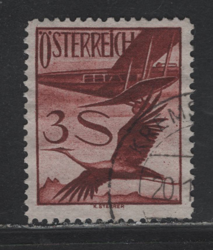 Lot 275 Austria Scott#C29 3s Red Brown , 1925-1930 Airmail Issue, A Fine Used Single