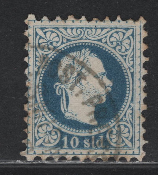 Lot 286 Austria Scott#7Fs 10sld Blue , 1875-1883 Franz Josef Issue, A Very Fine Used Single, Perf 9, Very, Very Slight Toning At Perf Tips