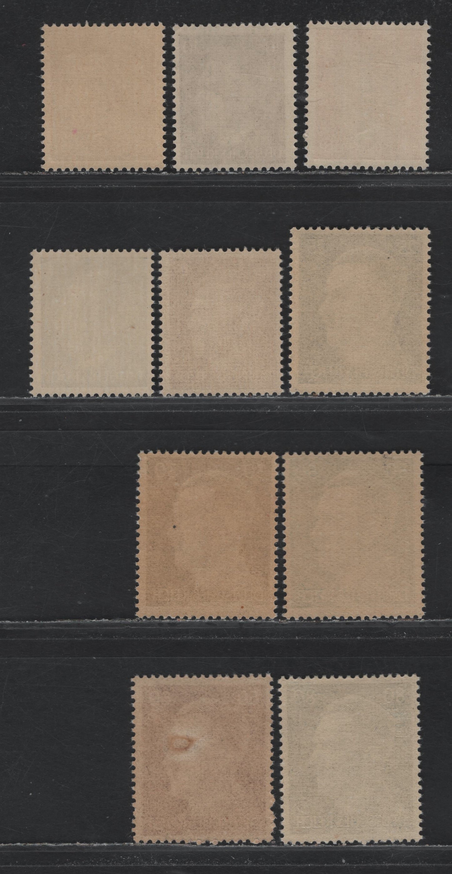 Lot 292 Austria Scott#407/423 4pf - 80pf Slate - Indigo , 1943 Vertical Styria Overprinted Issue, 10 F/VFNH Singles