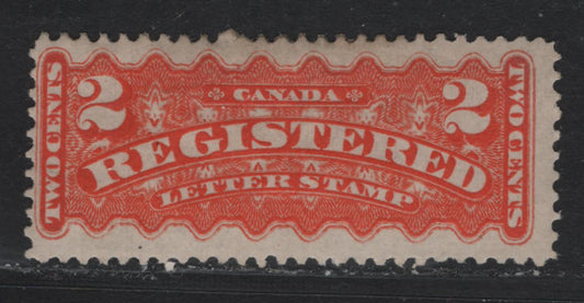 Lot 35 Canada (C) #F1 2c Orange , 1875-1896 Registration Issue, A Fine Regummed Single, Stout Vertical Wove Paper, Montreal Printing, Perf 12x11.9, Professionally Regummed To Appear NH.