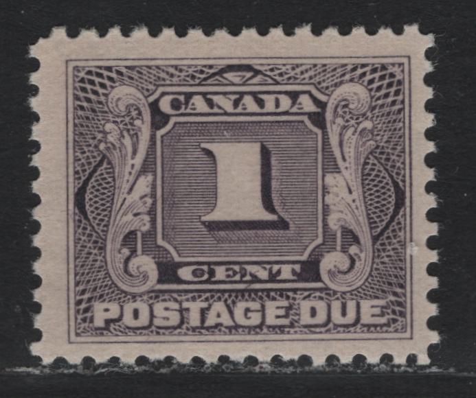 Lot 48 Canada (C) #J1 1c Dull Violet , 1906-1928 First Postage Due Issue, A FOG Single, Wet Printing, ABN-FFF Paper, Perf 12.