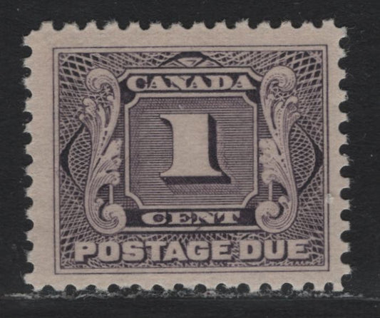 Lot 48 Canada (C) #J1 1c Dull Violet , 1906-1928 First Postage Due Issue, A FOG Single, Wet Printing, ABN-FFF Paper, Perf 12.
