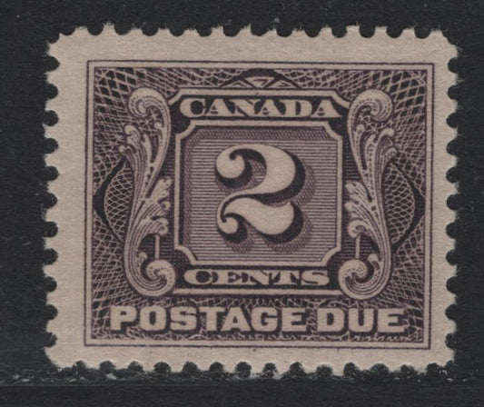 Lot 50 Canada (C) #J2 2c Blackish Lilac , 1906-1928 First Postage Due Issue, A FNH Single, ABN-F Paper, Perf 11.9