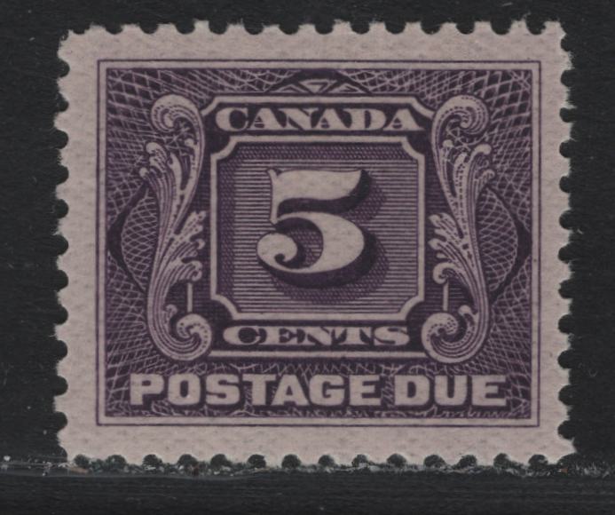 Lot 53 Canada (C) #J4a 5c Deep Bright Violet , 1906-1928 First Postage Due Issue, A VFNH Single, ABN-HHH Paper, Perf 11.9x11.8, Wet Printing.