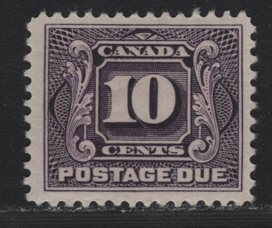 Lot 54 Canada (C) #J5 10c Deep Rose Lilac , 1906-1928 First Postage Due Issue, A FOG Single, ABN-KKK Paper, Dry Printing, Perf 11.9.