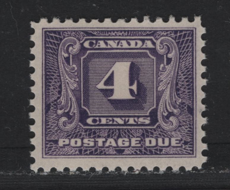 Lot 57 Canada (C) #J8 4c Bluish Violet , 1930-1932 Second Postage Due Issue, A VFNH Single, BABN-B Paper, Perf 10.9x10.8
