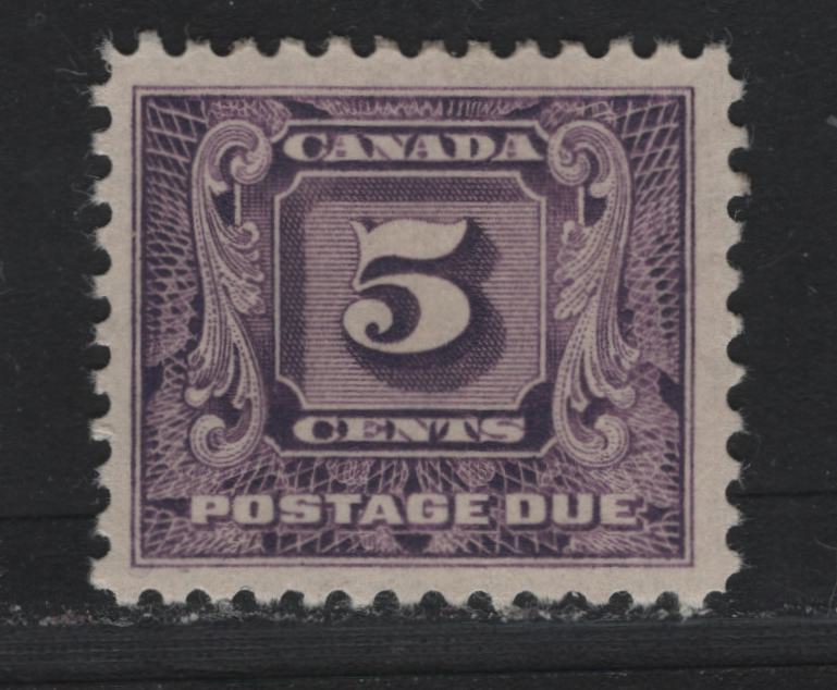 Lot 58 Canada (C) #J9i 5c Light Reddish Violet , 1930-1932 Second Postage Due Issue, A VFOG Single, BABN-D Paper, Perf 10.9x10.8
