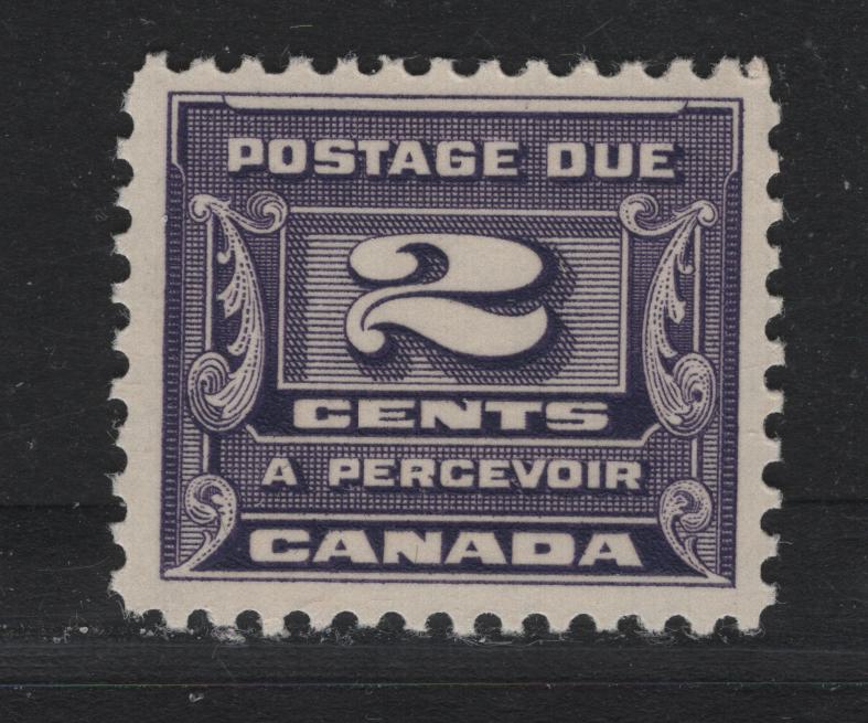 Lot 60 Canada (C) #J12 2c Bluish Violet , 1933-1934 Third Postage Due, A FNH Single, BABN-II Paper, Perf 10.9x10.75