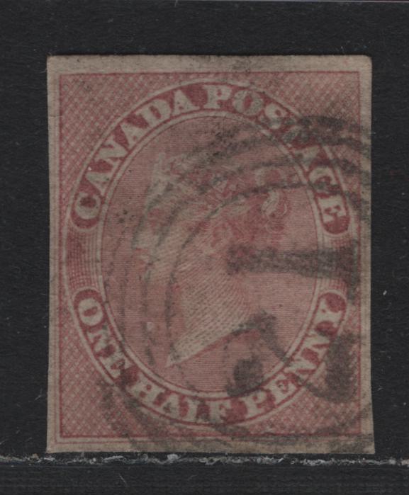 Lot 303 Canada #8 (C) 1/2d Rose , 1852-1857 Pence Issue, A Fine Used Single, Horizontal Wove Paper, 4 Ring Montreal Cancel