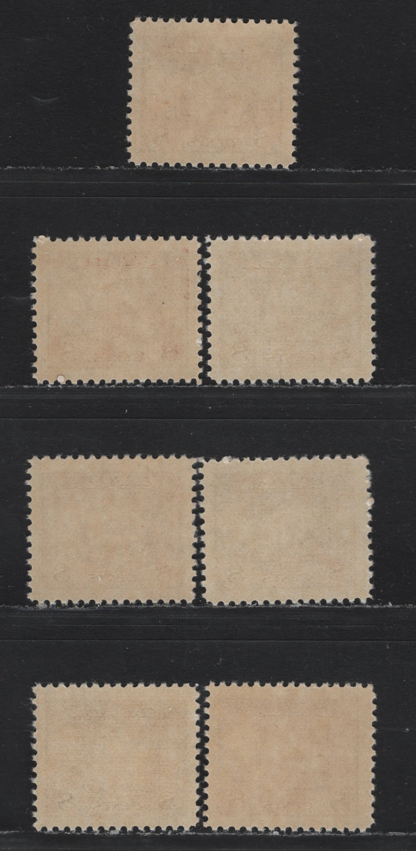 Lot 404 Canada #256 8c Deep Lake Red Farm Scene, 1942 King George VI War Issue, 7 VFNH Singles On CBN-IIII Paper With Different Perfs As Described