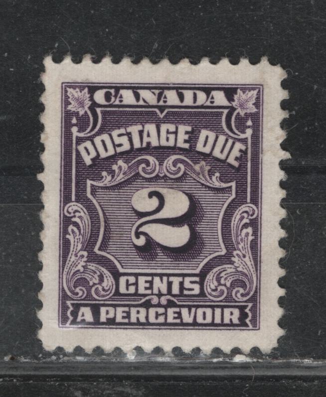 Lot 342 Canada (C)#J16i 2c Violet , 1935-1965 4th Postage Due Issue, A VFDOG Single, CBNE-I Paper, Perf 11.85x12, Disturbed Gum, But A Scarce Paper Type.