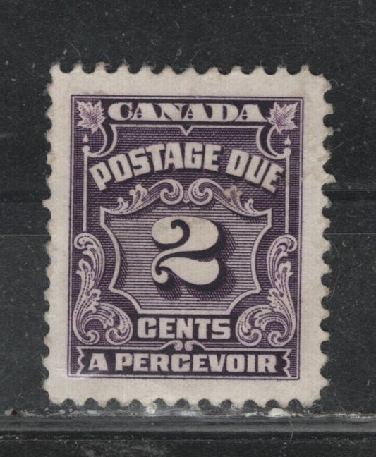 Lot 342 Canada (C)#J16i 2c Violet , 1935-1965 4th Postage Due Issue, A VFDOG Single, CBNE-I Paper, Perf 11.85x12, Disturbed Gum, But A Scarce Paper Type.