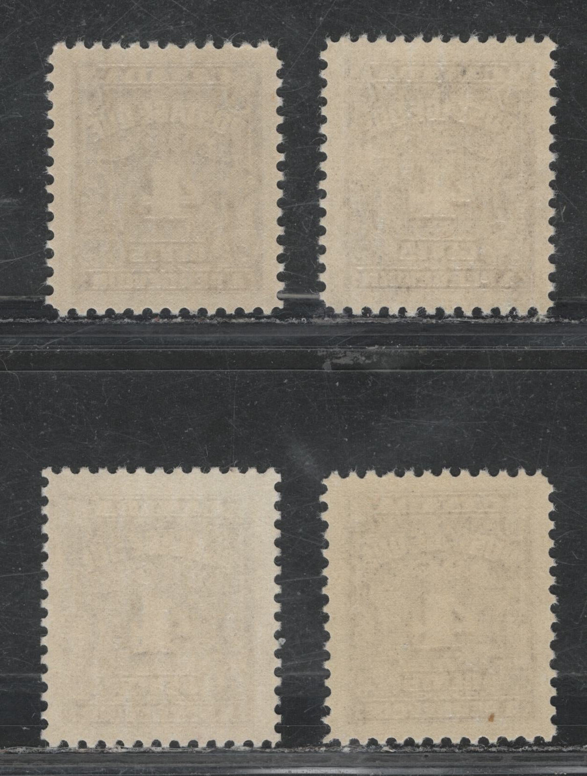 Lot 351 Canada #J17var, J17bvar 4c Reddish Violet - Deep Rose Lilac , 1935-1965 4th Postage Due Issue, 4 VFNH Singles, Scarcer LF (CBN-TTTT, CBNE-A, CBNE-K & CBNE-H) Papers, Much Scarcer Compared To DF Papers