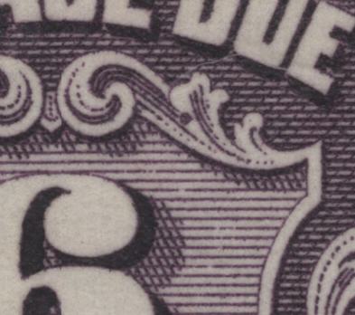 Lot 365 Canada SC#J19var 6c Blackish Rose Lilac Numeral, 1935-1967 Fourth Postage Due Issue, A VFNH CTO Single On DF CBNE-T Paper, Showing Breaks In Horizontal Shading Lines Of The Shield