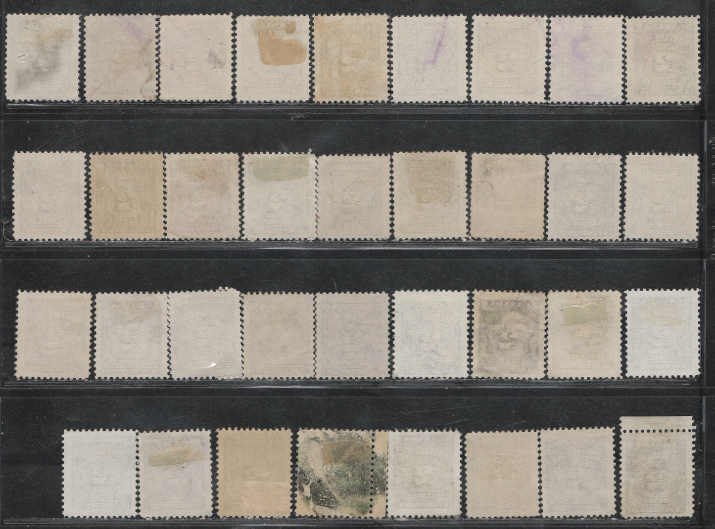 Lot 369 Canada SC#J15/J16c 1c-2c Violet Shades, Deep Rose Lilac 68 Fine Used Singles Showing the FULL Range Of Shades & Paper Types On Which These Stamps Were Printed, Including Red Violet Shades & The Scarce CBN-VVVVVVV Toned Paper On The 1c