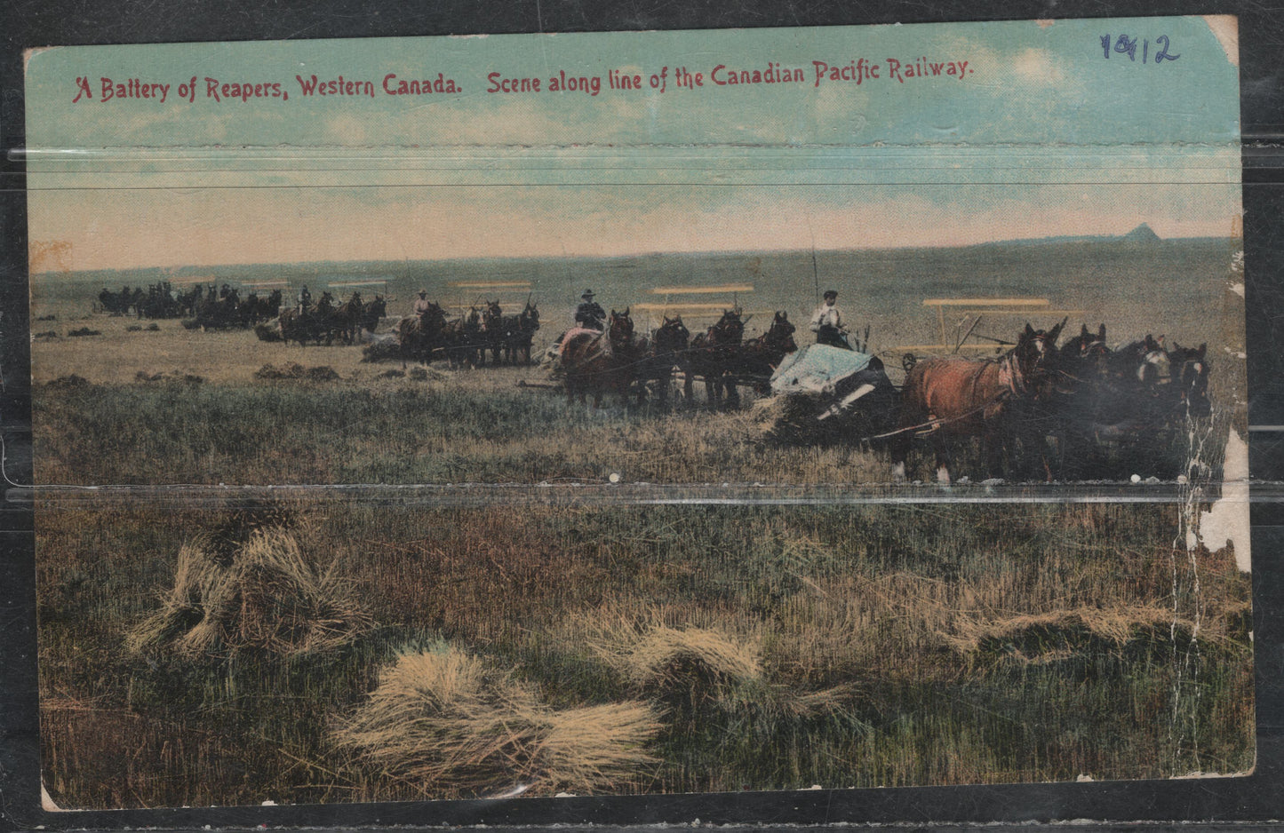 Lot 383 Canada (C) #90ivar 2c Rose Carmine , 1903-1908 King Edward VII Issue, A Fine Used Cover, Bisect Tied By Feb 19 1912 Amherst NS Cancel, Color Postcard Depicting A Battery Of Reapers, Postcard Sent From One Sister To Another In Shinimicas Bridge.