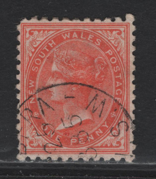 Lot 317 Australia - NSW SG#223f 1d Scarlet , 1882-1897 Surface Printed Queen Victoira Issue, A Very Fine Used Single, Perf 11x12, Wmk Crown & NSW