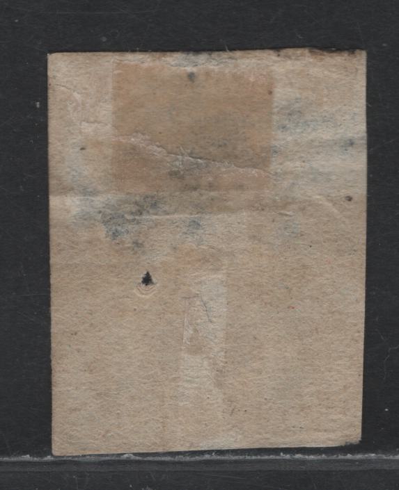 Lot 344 Australia - Victoria SG#11 3d Blue , 1850-1853 Queen Victoria Half Length Issue, A Poor Used Single, Third State Of The Die, Thomas Ham Printing, Some Thinning & Pinhole. 3 Clear Margins Just Cutting In At Bottom.