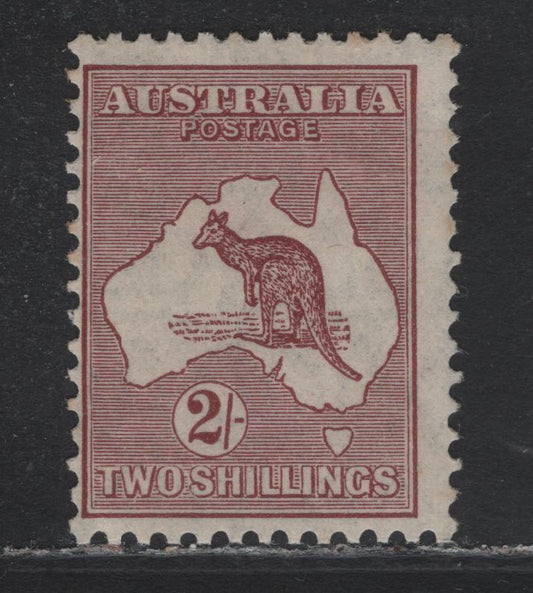 Lot 373 Australia SG#110 2/- Maroon , 1929-1930 Kangaroo & Map Issue, A FOG Single, Small Multiple Wmk, Very Minor Toning On A Couple Of Perfs