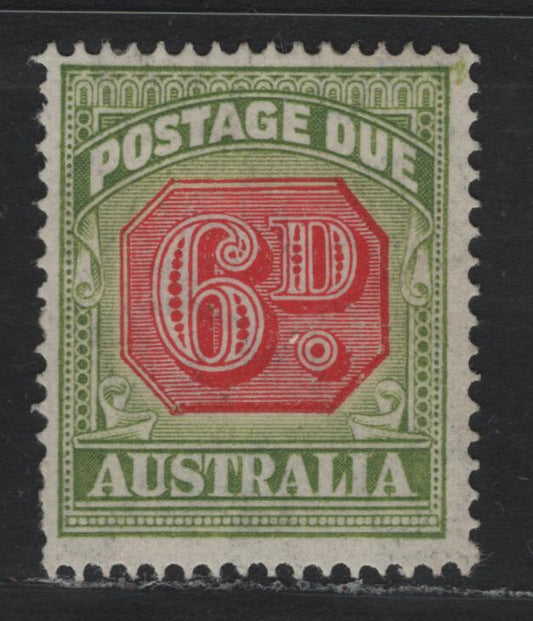 Lot 384 Australia SG#D117 6d Scarlet & Yellow Green , 1938 Postage Dues, A FOG Single, Original Die