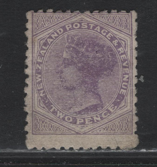 Lot 321 New Zealand SG#188 2d Lilac , 1882-1886 Second Sideface Issue, A Fine Unused Single, Die 1, Perf 12x11.5, Horizontal Wove Paper, Fine Centered No Gum Mint Example Of This Early Printing.