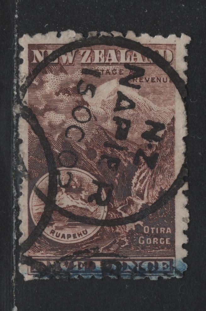 Lot 333 New Zealand SG#263a 5d Deep Purple Brown , 1902-1907 Pictorial Issue, A Very Fine Used Single, Pirie Paper, Perf 11