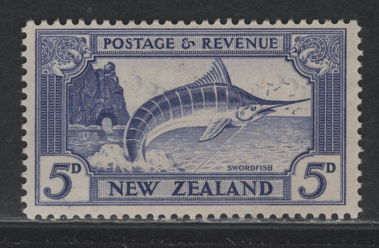 Lot 364 New Zealand SG#563c 5d Ultramarine , 1935-1936 Pictorial Issue, A VFOG Single, Perf 13.75x13.8