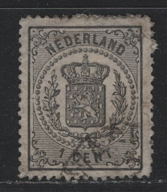 Lot 306 Netherlands SC#18 1c Black , 1869-1871 Arms Issue, A Very Fine Used Single, Line Perf 14