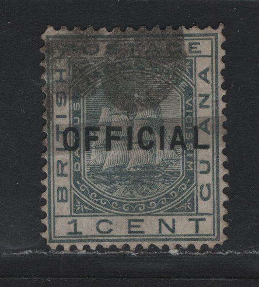 Lot 322 British Guiana (C) SG#O6 1c Slate , 1877 Official Overprint Issue, A Fine Used Single, Crown CC Wmk
