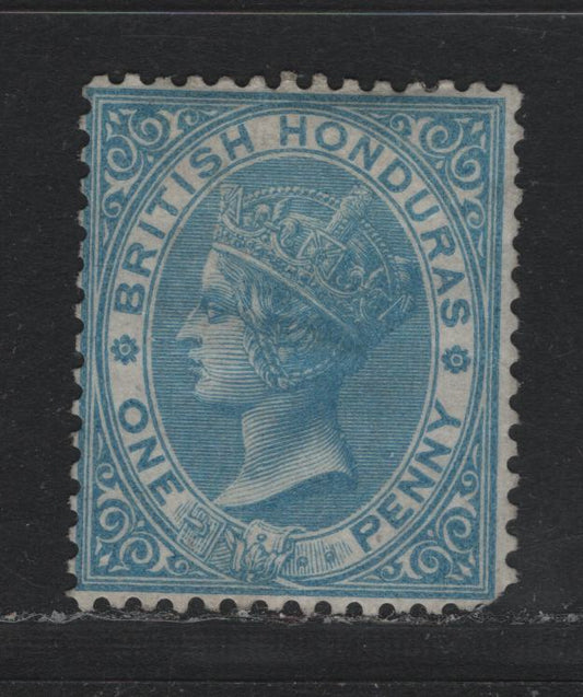 Lot 324 British Honduras (C) SG#2 1d Blue, 1865 Queen Victoria Sideface Issue, A FOG Single, Unwatermarked, VF Centering for This Issue
