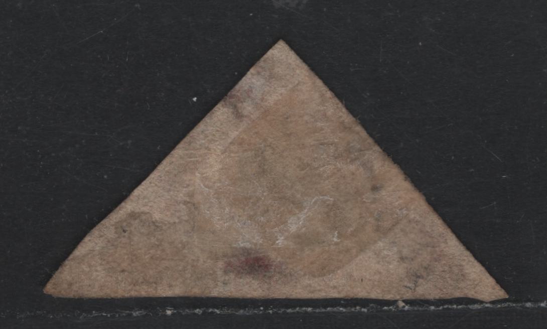 Lot 325 Cape of Good Hope (C) SG#5a 1d Rose , 1855-1863 Reclining Hope Triangular Issue, A Used Spacefiller Single, No Margins To Speak Of Just In To 'P' Of Postage At Left, Two Deep Thins