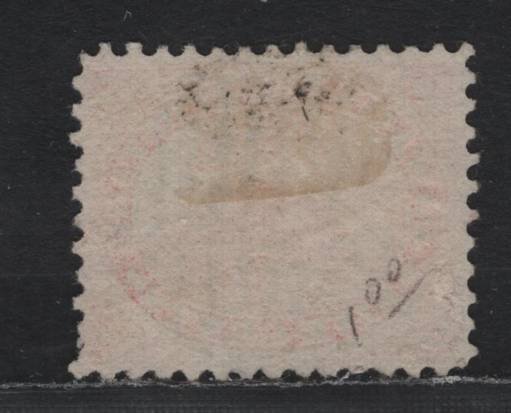 Lot 351 Canada #15iv 5c Vermillion , 1859-1864 First Cents Issue, A Fine Used Single, Cents-OOO (Thin) Paper, Perf 11.75x12