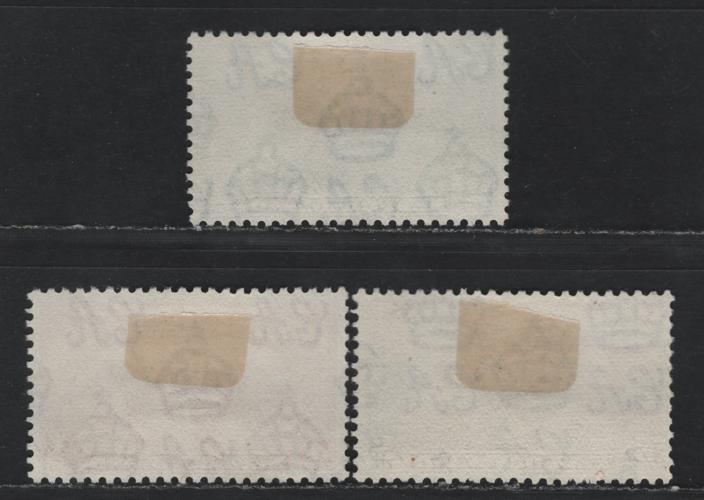 Lot 390 Newfoundland #230-232 2c - 5c Myrtle Green - Plum , 1937 Coronation 'Omnibus' Issue, 3 VFOG Singles