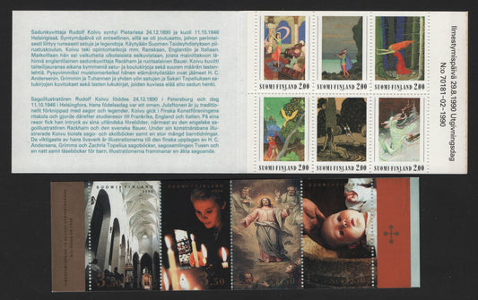 Lot 380 Finland SC#825a, 1128 2m - 3.5m Multicolored , 1990 - 2000 Rudolf Koiuu - Turky Cathedral Issues, 2 VFNH Complete Booklets
