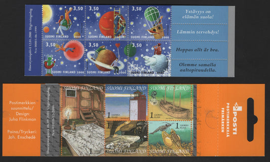 Lot 381 Finland SC#1124, 1159 3.5m - 1st Class Multicolored , 2000 - 2001 Valentines Day - History of Gulf of Finland Issues, 2 VFNH Complete Booklets